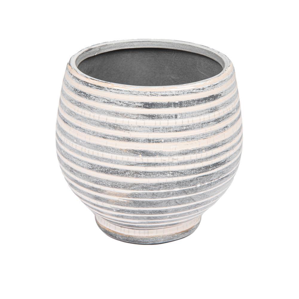 UPC 191009105381 product image for Storied Home 5.25 in. L x 5.25 in. W x 5 in. H 2 qts. Gray and White Stone  | upcitemdb.com