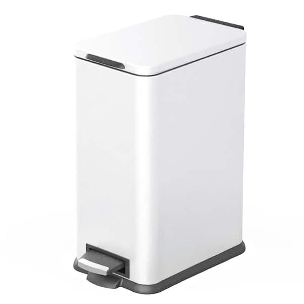 4.4 Gal. Stainless Steel Step-On Kitchen Trash Can with Soft Close Lid and Slim Shape