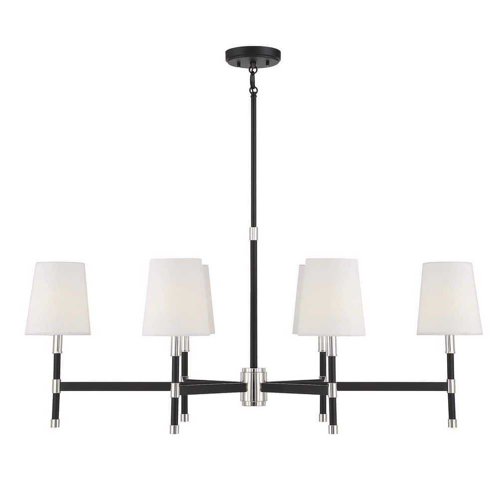 Brody 6-Light Matte Black and Nickel Chandelier