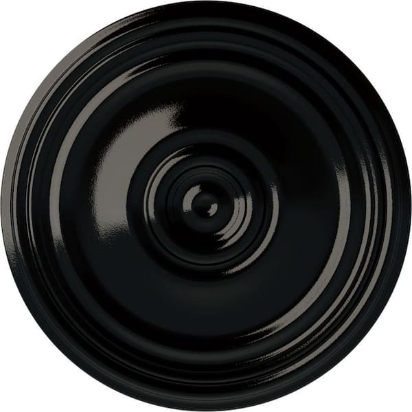Ekena Millwork 21 in. x 1-1/4 in. Reece Urethane Ceiling Medallion (Fits Canopies upto 6-3/4 in.), Black Pearl