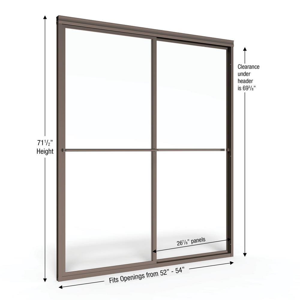 Deluxe 54" x 71.5" Oil Rubbed Bronze Framed Sliding Shower Door