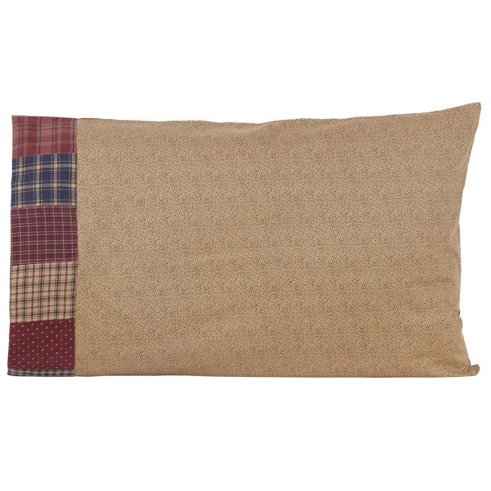 Millsboro Khaki Tan Patchwork Cotton Standard Pillowcase Set