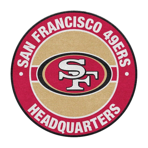 San Francisco 49ers Headquarters Blue 5 ft. Classic Tufted Logo Round Indoor Area Rug