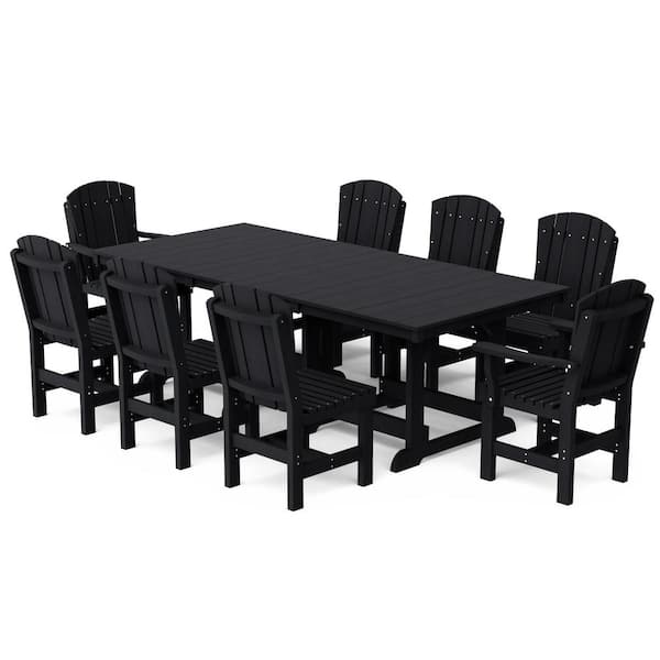 Wildridge Heritage Black 9-Piece Plastic Outdoor Patio Dining Set
