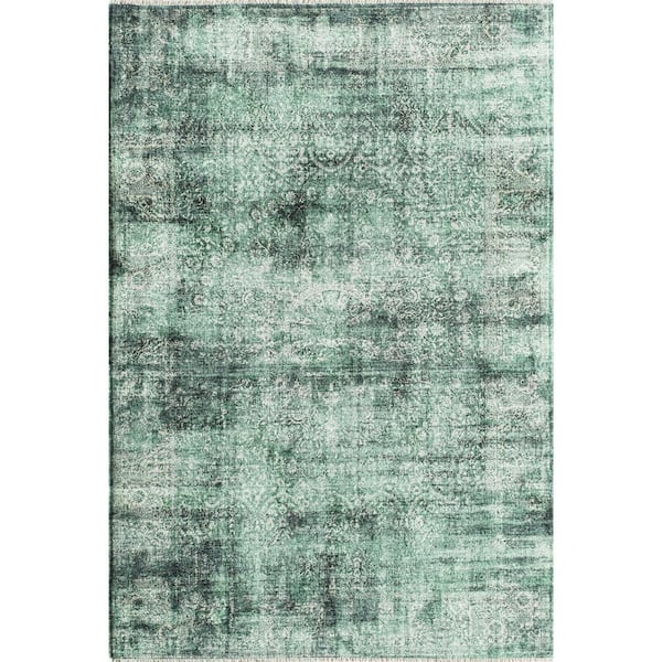 Rugs America Isle Green Grooves 8 ft. x 10 ft. Transitional Vintage Area Rug