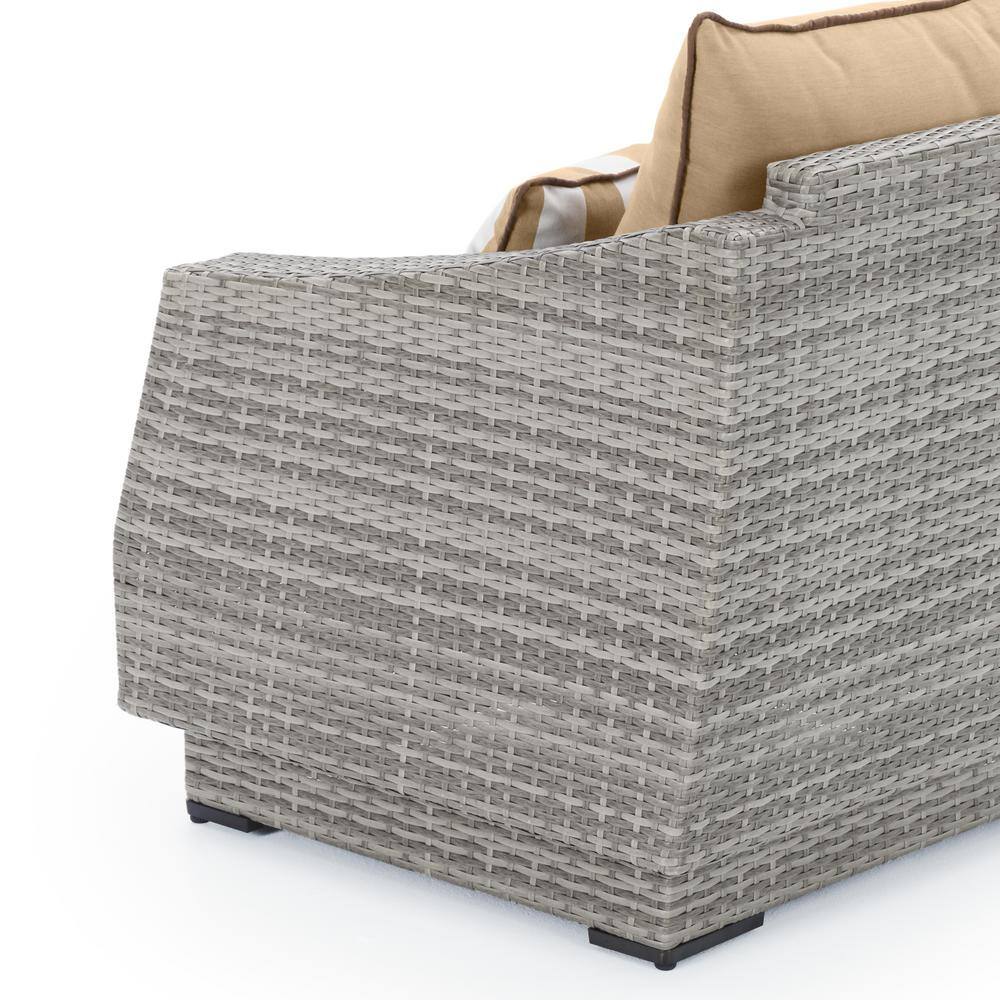 Cannes Maxim 5-Person Beige Outdoor Seating Set with Sunbrella Cushions