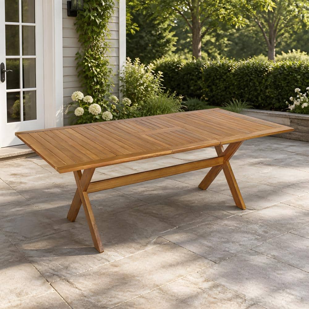 60 -76 in. Wood Expandable Outdoor Dining Table FF-123JU186-S