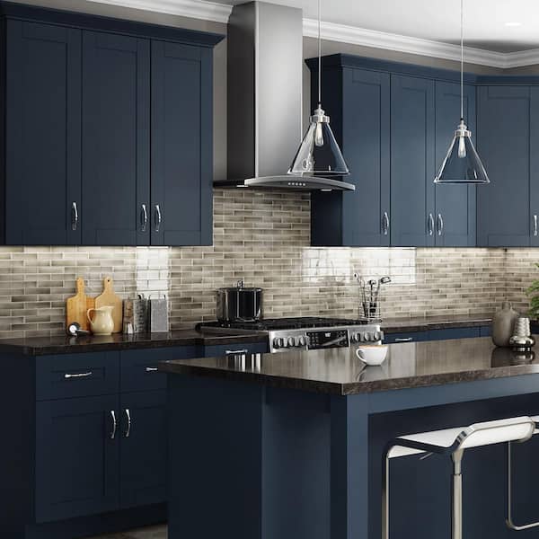 Washington Vessel Blue Plywood Shaker Assembled Vanity Drawer Base Kitchen Cabinet Sft Cls 24 in W x 21 in D x 34.5 in H
