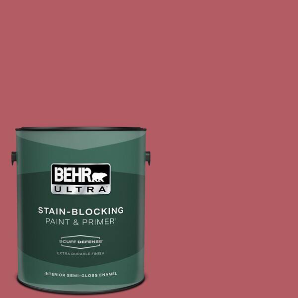 BEHR ULTRA 1 gal. #BIC-33 Cinnamon Candle Extra Durable Semi-Gloss Enamel Interior Paint & Primer