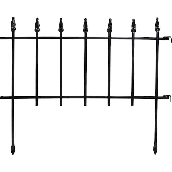 18 in. Steel Border Patio Walkway Garden Fence Panels - Roman Style (20-Piece)