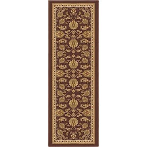 Black Brown 20 in. x 5 ft. Kings Court Tabriz Floral Traditional Oriental Runner Area Rug