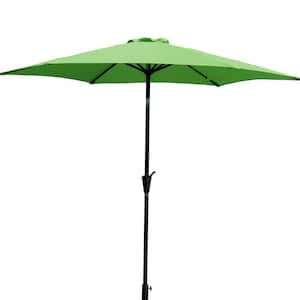 9 ft. Aluminum Outdoor Patio Market Umbrella with Solar in Green