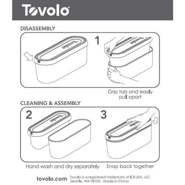  Tovolo Glide-A-Scoop Ice Cream Tub Reusable Container with  Non-Slip Base, Stackable on Freezer Shelves, BPA-Free, 1.5 Quart,  Strawberry Sorbet: Ice Cream Storage Container: Home & Kitchen