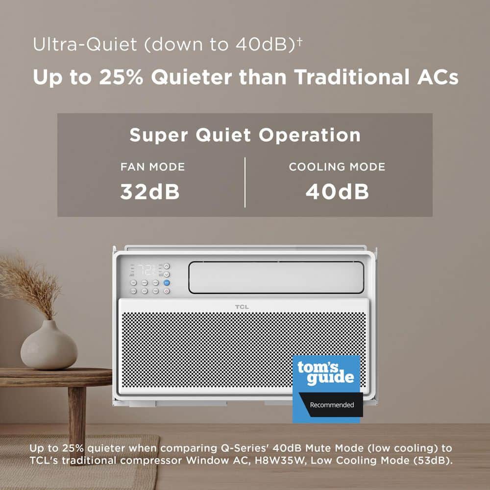 TCL 8000 BTU White Smart Window Air Conditioner with Remote