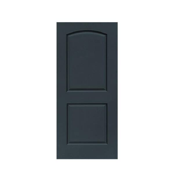 CALHOME 36 in. x 80 in. 2-Panel Hollow Core Charcoal Gray Stained Composite MDF Round Top Interior Door Slab for Pocket Door
