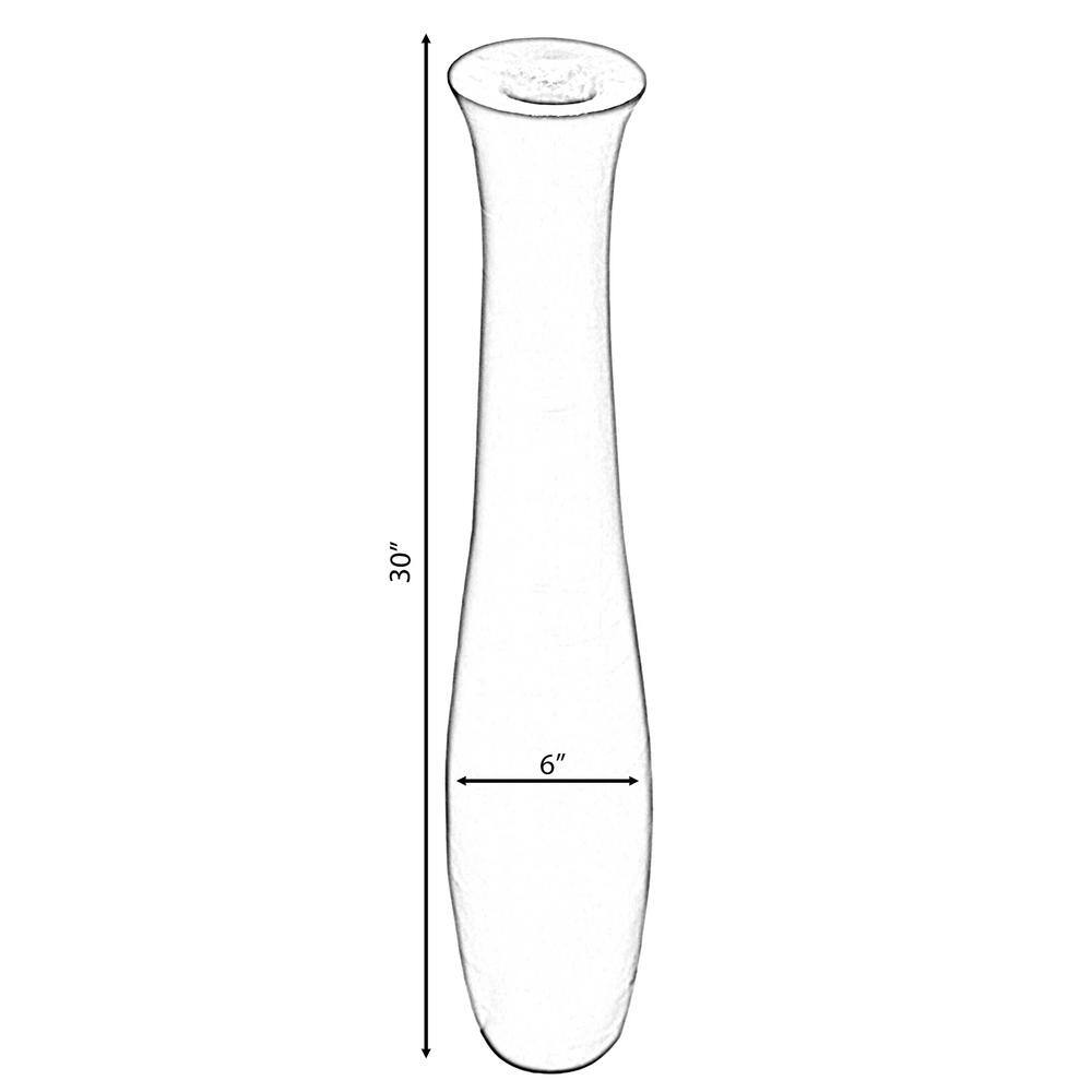 Brown Mango Wood Curved Floor Vase 30 inches