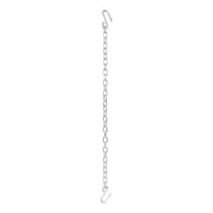 48" Safety Chain with 2 S-Hooks (7,000 lbs., Clear Zinc)