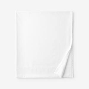 Company Cotton Wrinkle-Free Sateen White Sateen Queen Flat Sheet