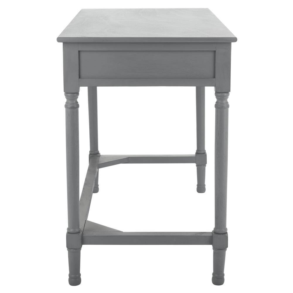 Josie Artisan Carved Floral 46" Wood Desk with Drawers in Distressed Grey