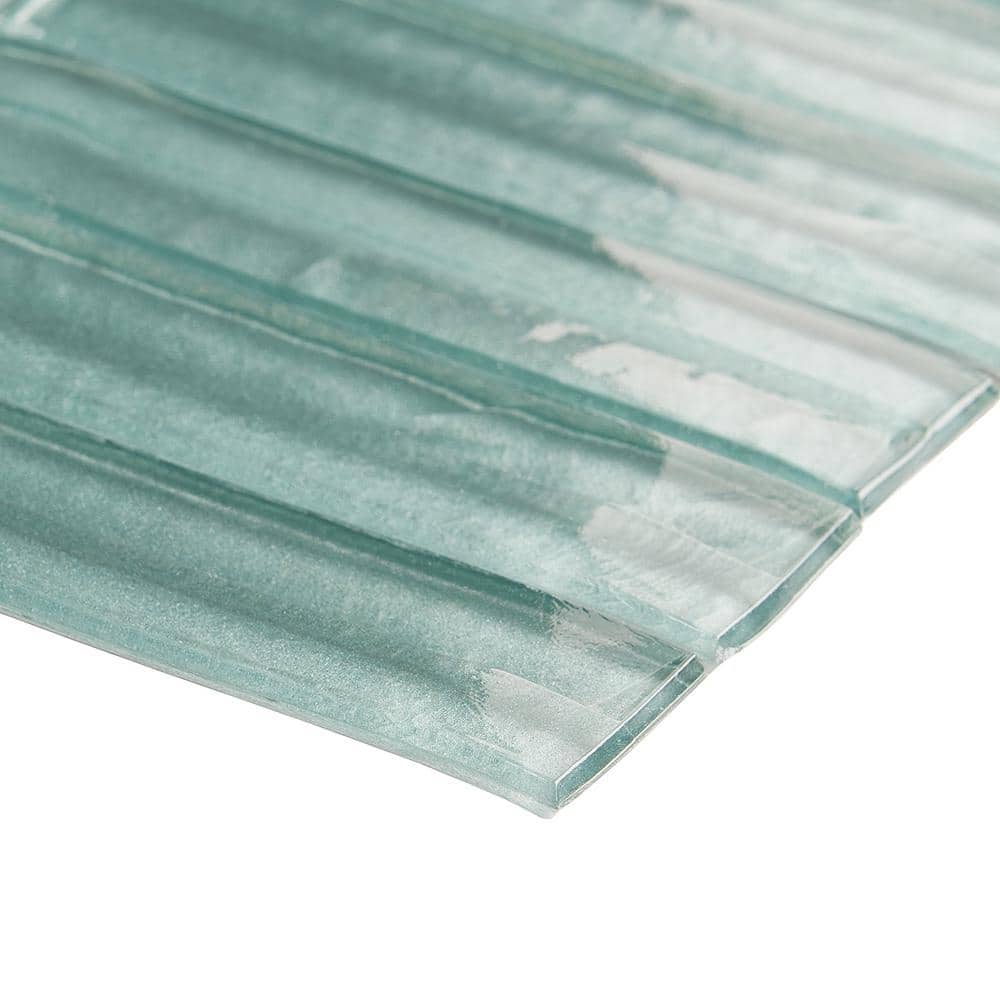 Seafoam Green Polished Glass Mosaic Wall Tile