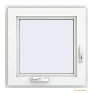 24 in. x 24 in. V-4500 Series Black Exterior/White Interior FiniShield Vinyl Right-Handed Casement Window w/Mesh Screen