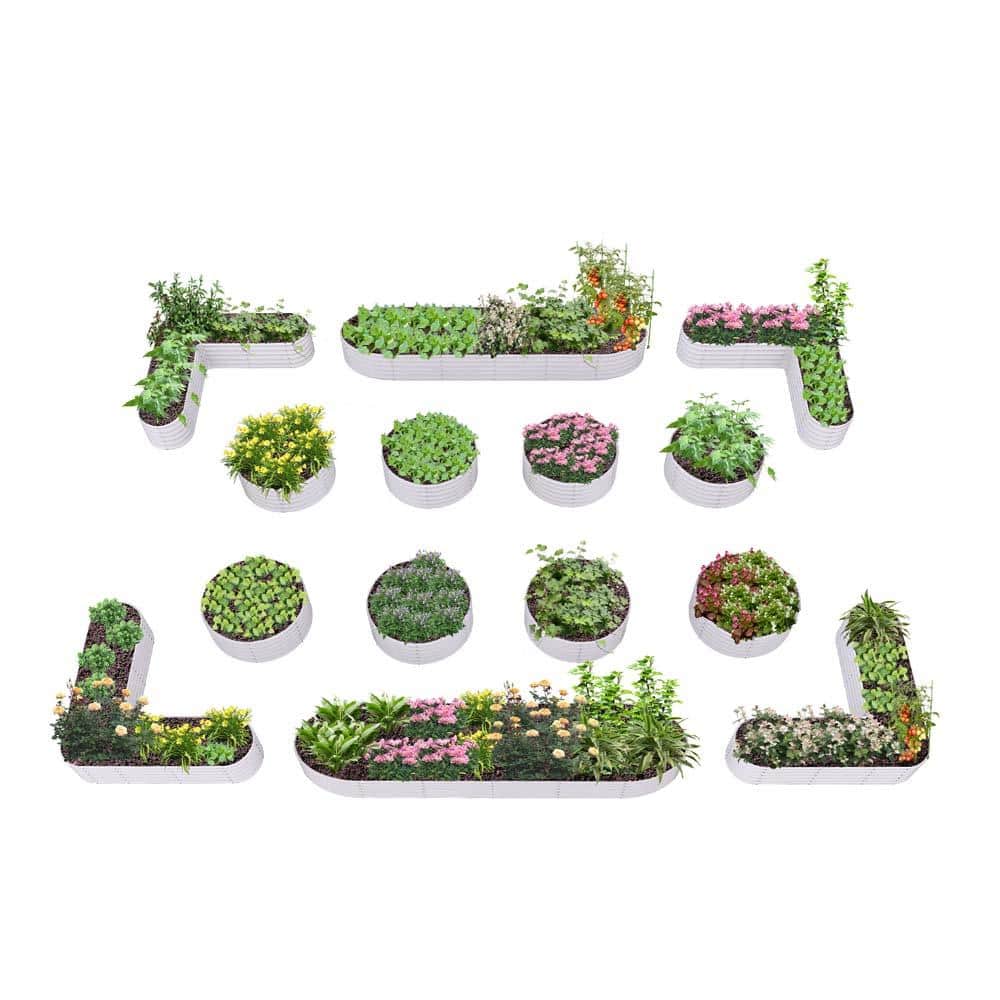 14-Piece White Metal Raised Garden Bed for Flexible Backyard Layouts price history on PriceWatchPro