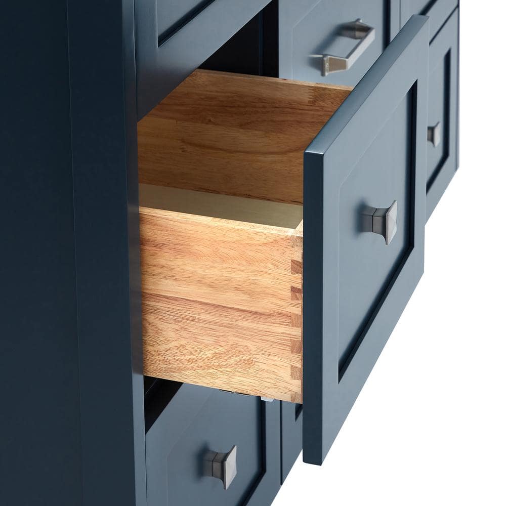 Monroe 60" Midnight Blue Freestanding Single Vanity Base