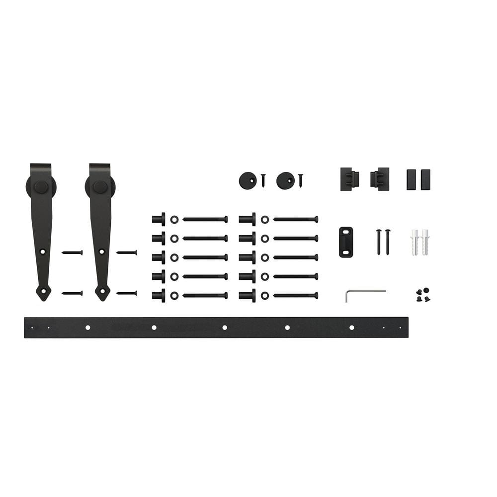 6 ft. Black Steel Solid Arrow Style Mini Sliding Rolling Barn Door Hardware Kit for Single Furniture Wood Doors price history on PriceWatchPro