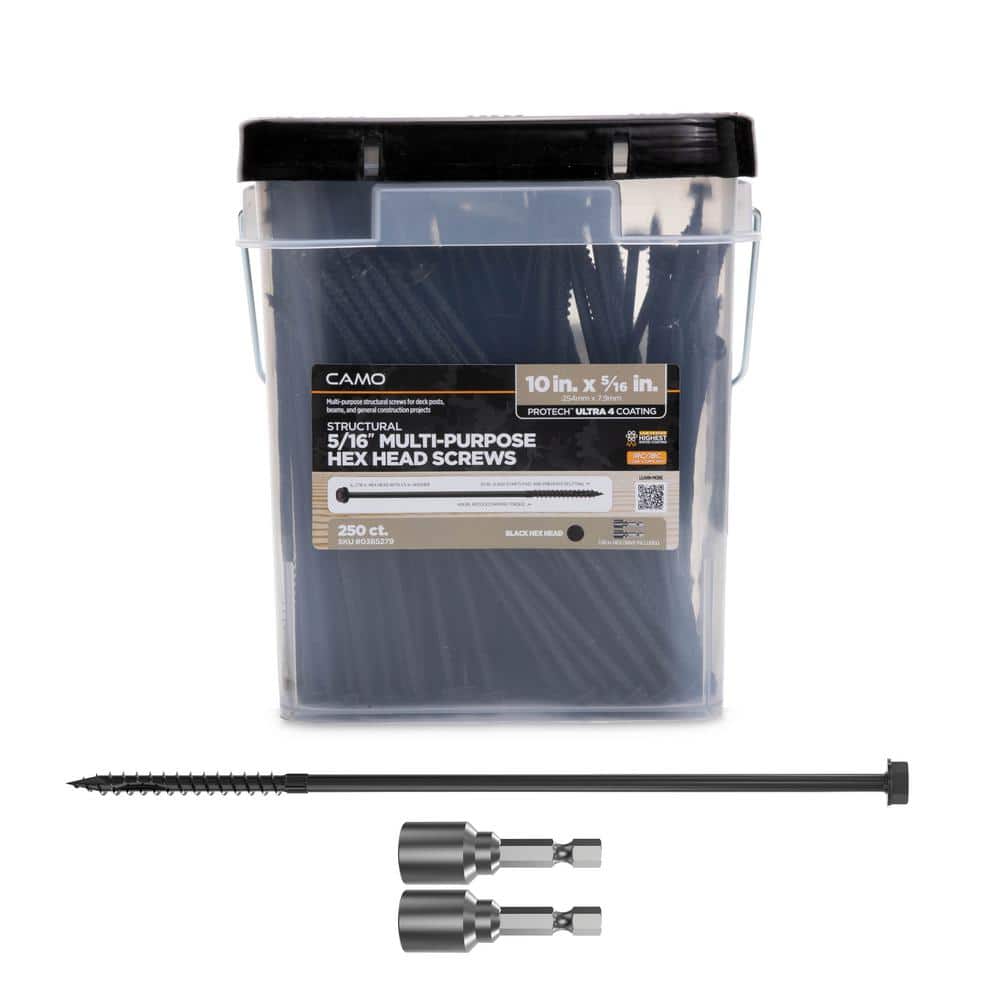 5/16 in. x 10 in. Hex Head Multi-Purpose Hex Drive Structural Wood Screw - PROTECH Ultra 4 Exterior Coated (250-Pack) price history on PriceWatchPro