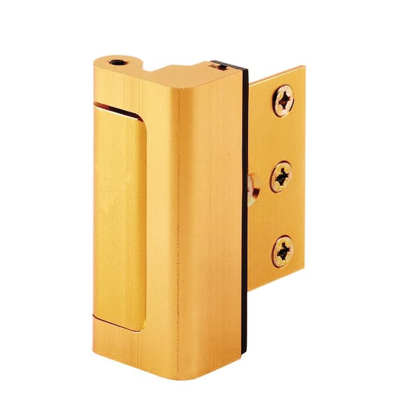Prime-Line Door Reinforcement Lock, 3 in. Stop, Aluminum Construction, Gold Anodized Finish