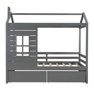 Gray Composite Frame Twin Panel Bed