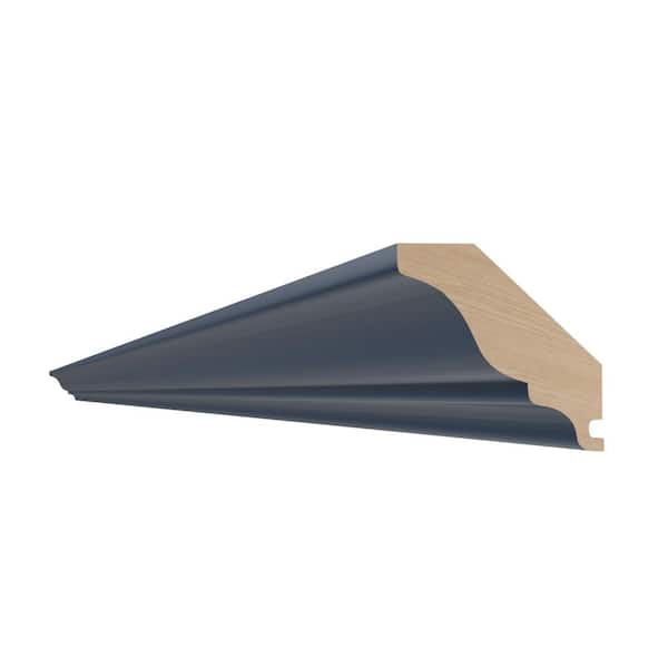 Home Decorators Collection 96 in. W x 1.5625 in. D x 1.5625 in. H Solid Wood Kitchen Cabinet Soffit Crown Molding in Mythic Blue