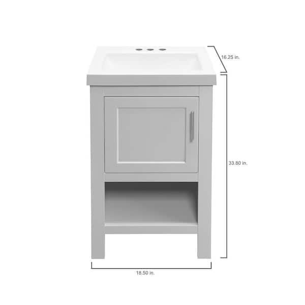 Spa 18-1/2 in Bath Vanity in White with Cultured Marble Vanity Top in White with White Sink