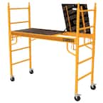 Safeclimb 6 ft. W x 6.25 ft. H x 2.5 ft. D Steel Baker Style Scaffold Rolling Platform, 1,100 lbs. Load Capacity