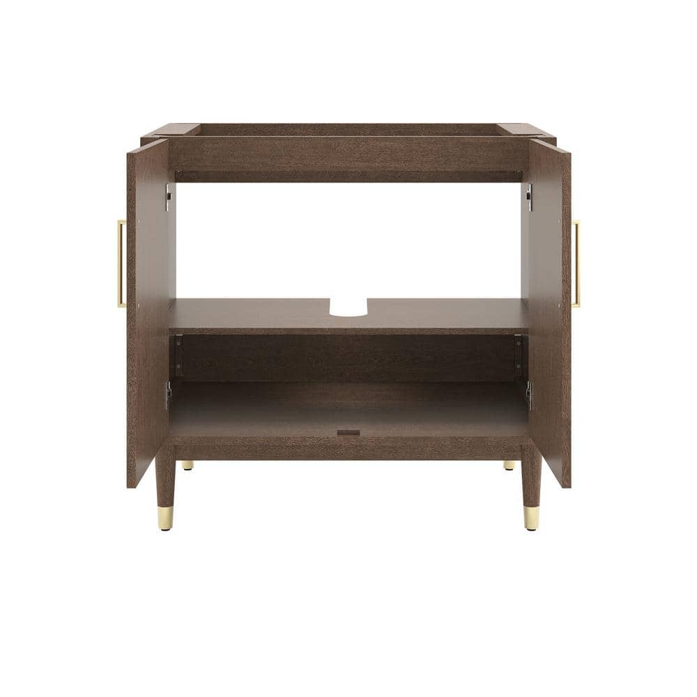 Sawyer 36" Mocha Birch Solid Wood Freestanding Bathroom Vanity Cabinet