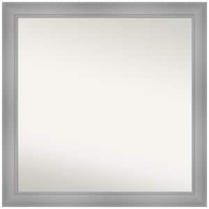 Flair Polished Nickel 30 in. W x 30 in. H Non-Beveled Bathroom Wall Mirror in Silver