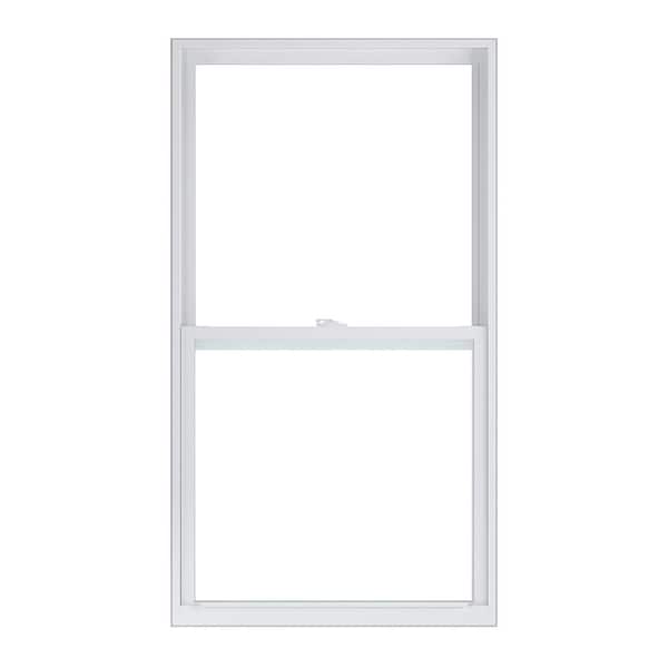 American Craftsman 30 in. x 54 in. 50 Series Low-E Argon Glass Single Hung White Vinyl Replacement Window, Screen Incl