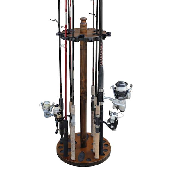 Rush Creek Creations Round 24 Fishing Rod Rack with Dual Rod Clips No Tool  Assembly Water Resistant 38-3002 - The Home Depot