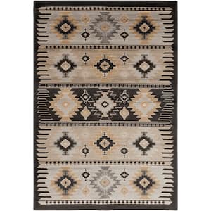 Zuata Gray 6 ft. 7 in. x 9 ft. 6 in. Bohemian Area Rug