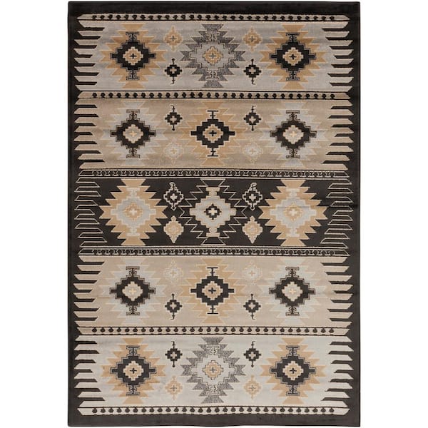 Zuata Gray 6 ft. 7 in. x 9 ft. 6 in. Bohemian Area Rug