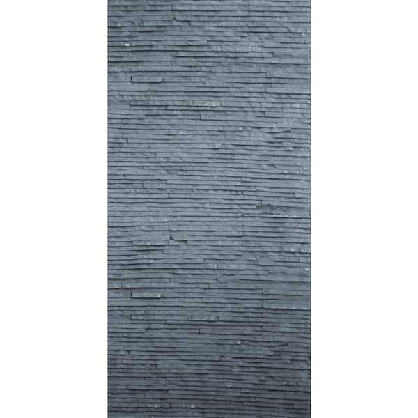 Ejoy 48 in. x 24 in. x 1 in. Muretto Dark Gray Natural Flexible Soft Stone Wall Panel Tile (Set of 2-Piece)