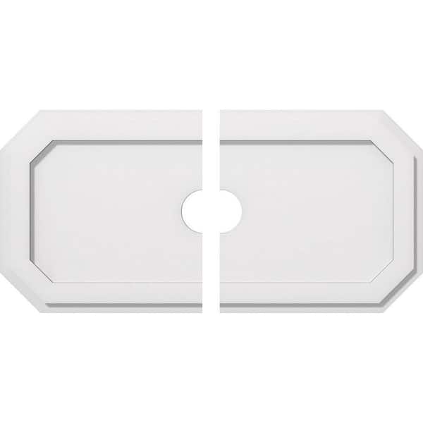Ekena Millwork 28 in. W x 14 in. H x 3 in. ID x 1 in. P Emerald Architectural Grade PVC Contemporary Ceiling Medallion (2-Piece)