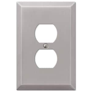 Oversized Brushed Nickel 1-Gang Duplex Outlet Steel Wall Plate (4-Pack)