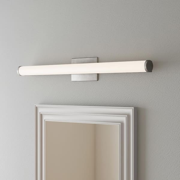 3 ft. Chrome LED Selectable Color Temperature 3000/3500/4000K Dimmable LED Contemporary Cylinder Vanity Light