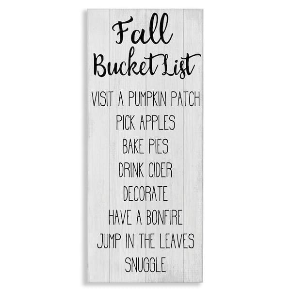 Stupell Industries Fall Bucket List Casual Sign by Daphne Polselli Unframed Graphic Typography Art Print 48 in. x 20 in.