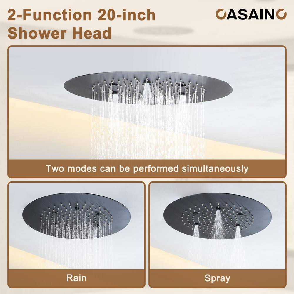 Matte Black Stainless Steel Rain and Pulse Shower System