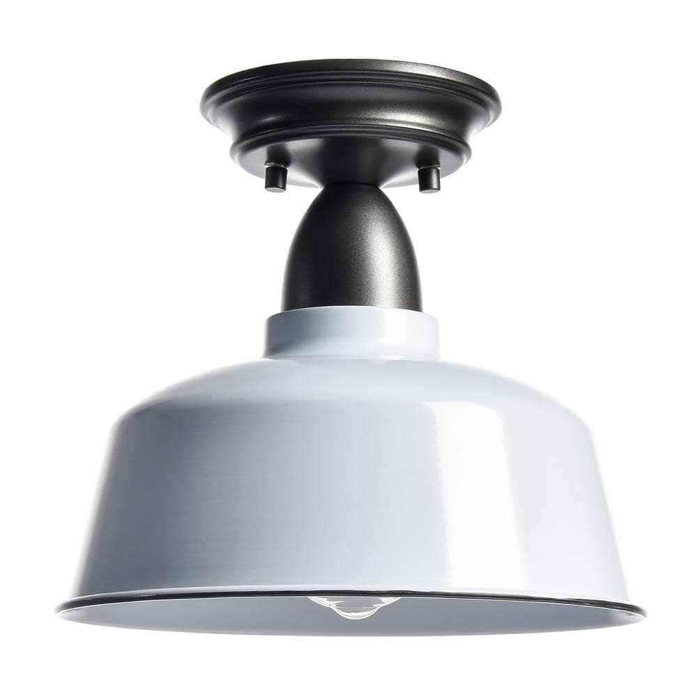 10.24 in. 1-Light White Flush Mount with No Glass Shade and No Bulbs Included 1-Pack price history on PriceWatchPro