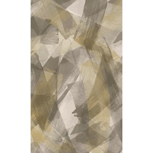 Charcoal Bronze Bold Sweeping Brushstrokes Print Non Woven Non-Pasted Textured Wallpaper 57 Sq. Ft.