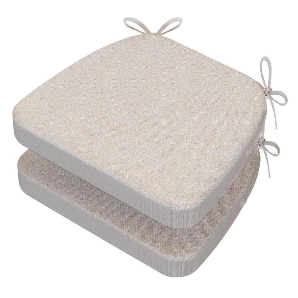 AAAAAcessories 16 in. x 17 in. Trapezoid Outdoor Seat Cushion Dining Chair Cushion in white (2