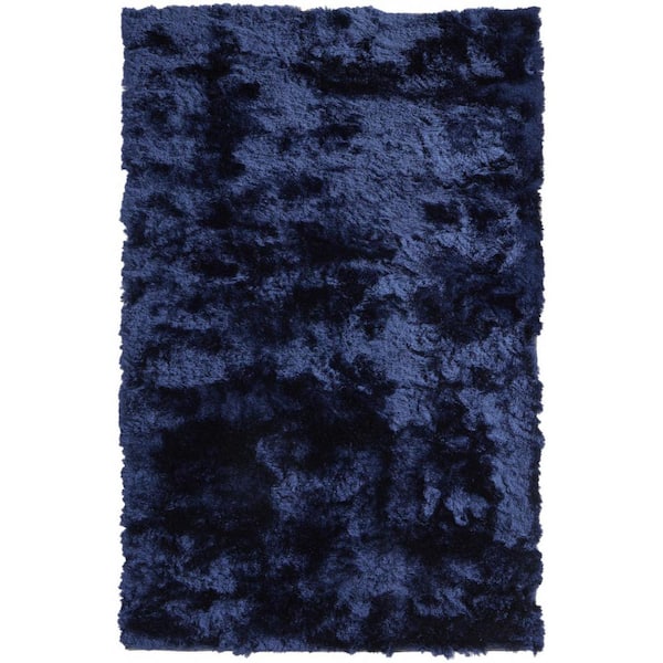 Blue and Black 2 ft. x 3 ft. Abstract Area Rug